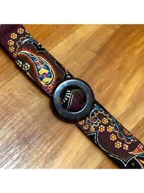 Vera Bradley Floral Paisley Reversible Fabric Belt